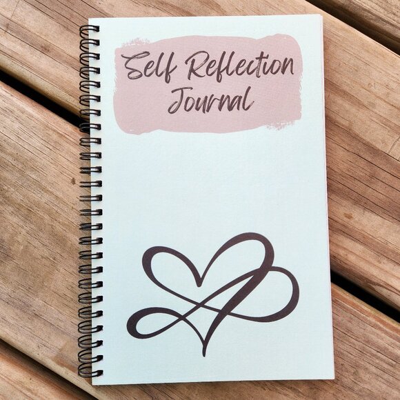 Self-Reflection Journal - 8.5x5.5 Spiral Bound -Calming Colored Guided Workbook - Picture 1 of 17